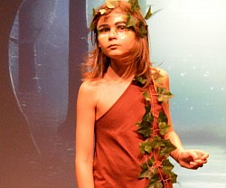 Student performing as puck